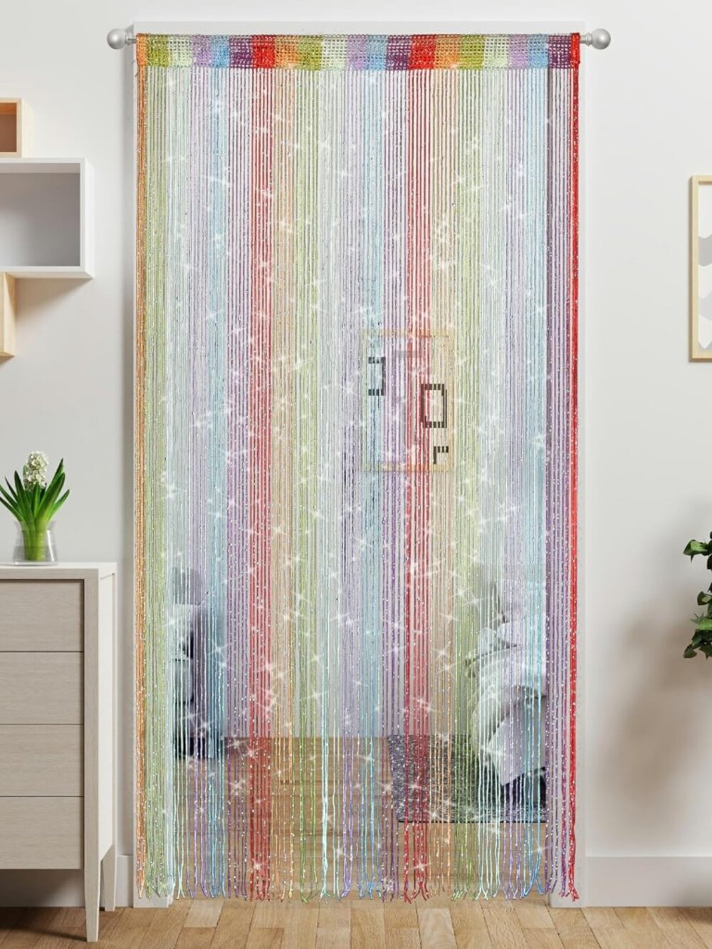 Door String Curtain Doorway Beads Curtains,Hanging Room Divider Beaded Decor Hip